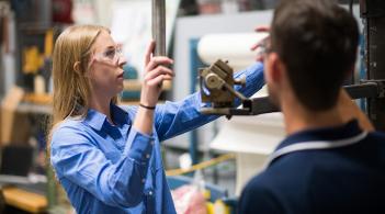 A CEMS student learning on the job during an internship