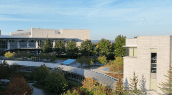 Aerial view of the UVM Medical Center in Burlington, Vermont.