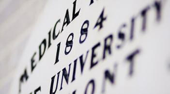 old plaque from 1884 medical school