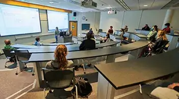 Room full of students in a classroom