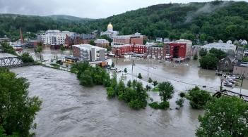 Image of Montpelier following catastrophic flooding