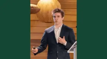 Zach gives a presentation
