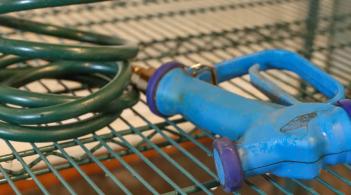 a hose with a fancy nozzle on it