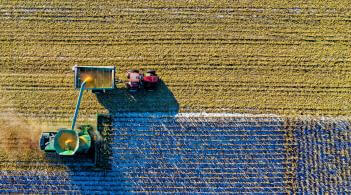 Stock image birds eye view crop harvest