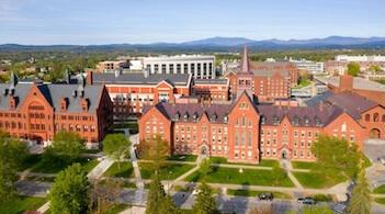 aerial view of UVM college Row