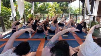 Student yoga class in Puerto Rico