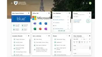 myUVM dashboard displaying various tiles