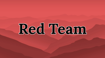 "Red Team" text with a red mountainscape background