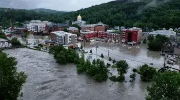 flooded streets in a city
