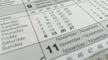 Close-up of a calendar