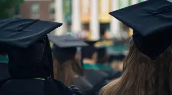 students at commencement