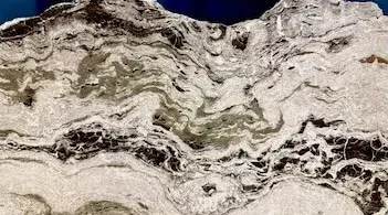 rock cross-section with wavy layers