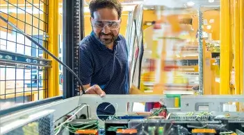 Tanmay Misha tests grid control systems at At UVM’s Accelerated Testing Lab (ATL)