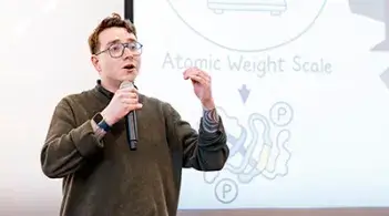 Graduate Student participating in UVM's Three-Minute Thesis Competition