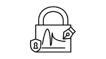 icon of a signature in a lock