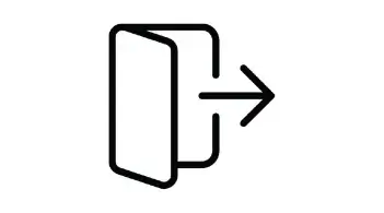 icon of open door with arrow pointing out 