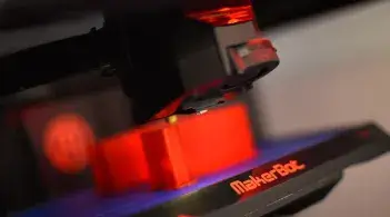 Closeup view of a 3D Printer in operation