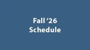 Fall 2026 Schedule