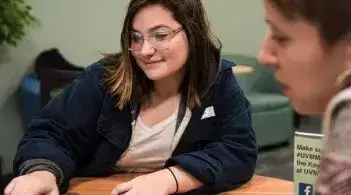 Student meeting with an academic advisor.