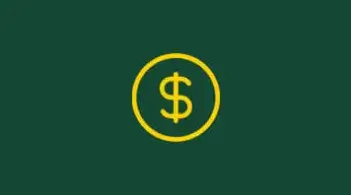 Yellow outline of a piggy bank on a dark green background.