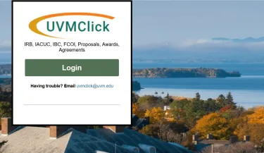 UVMClick login screen