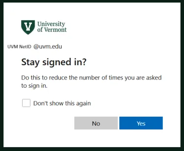 Screen asking if you want to stay logged in.