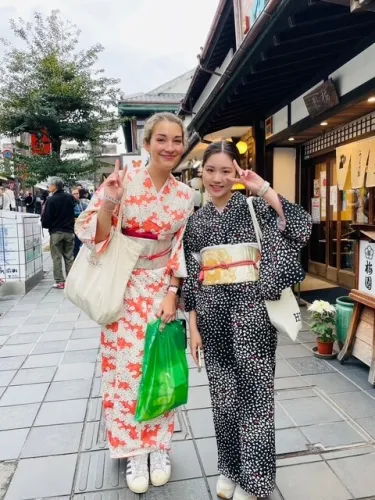 Student on the street in Japan