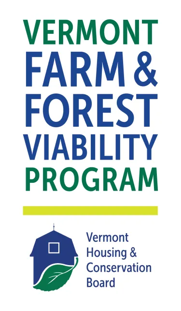 vermont farm & forest viability program logo, and vermont housing & conservation board logo 