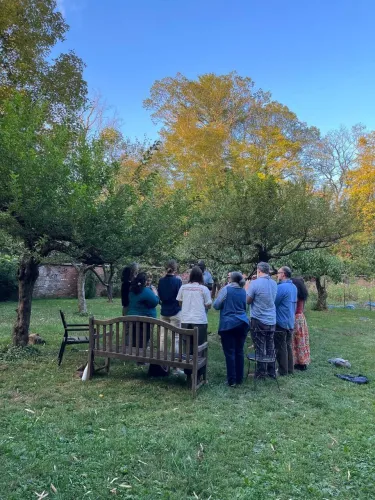 group of people in a field
