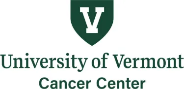 Green shield with a V inside and University of Vermont Cancer Center below