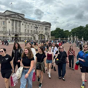 group of students with faculty in london