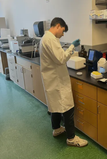 Student working in a lab