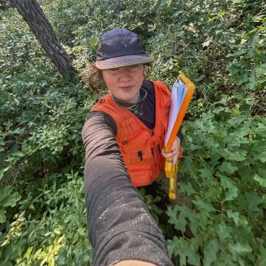 Alannah in the woods.