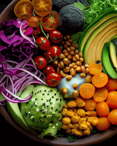 mixed color veggies