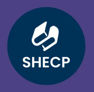 The logo for the Shepherd Higher Education Consortium on Poverty, which is two stacked books stylized as a capital "S."