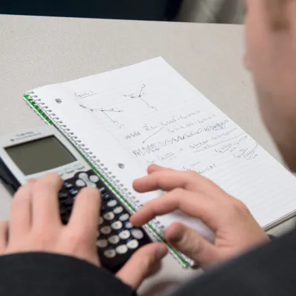 Student taking a math assessment
