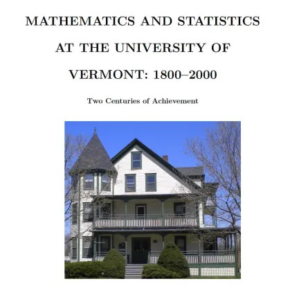 Cover of a history of the Mathematics and Statistics Department at UVM