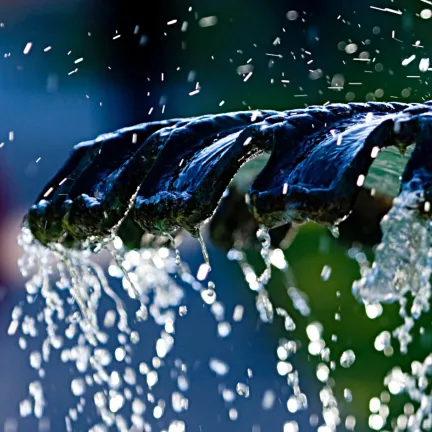 water splashing in campus fountain