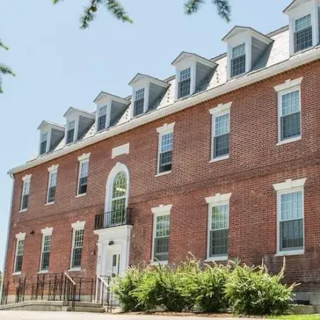A historic, three-story brick building. 