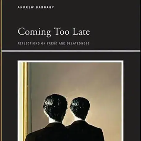 Image of a book cover "coming too late"