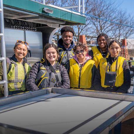 CEMS students aboard UVM's research vessel