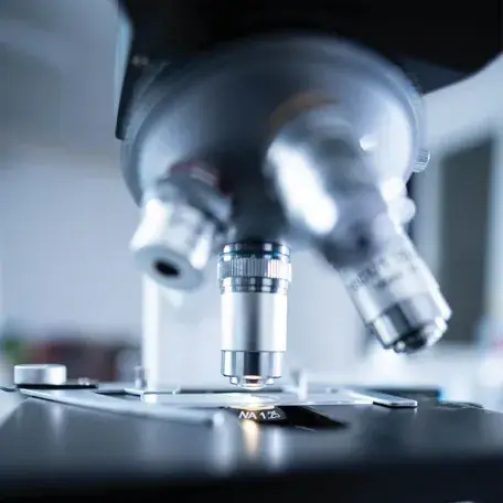 closeup of a microscope