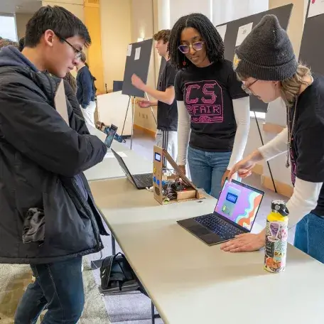 Computer Science students share their project during the annual Computer Science Fair
