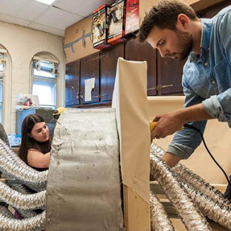 ME Students at work on a NASA project