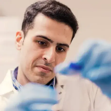 ME Graduate student working in lab