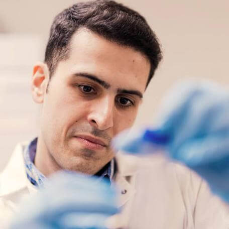 ME Graduate student working in lab