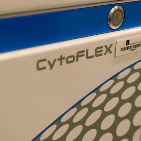 closeup of CytoFLEX cytometry machine