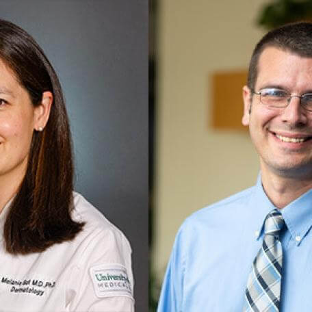 UVM Cancer Center members Melanie Bui, M.D., Ph.D. and Steven Roberts, Ph.D.