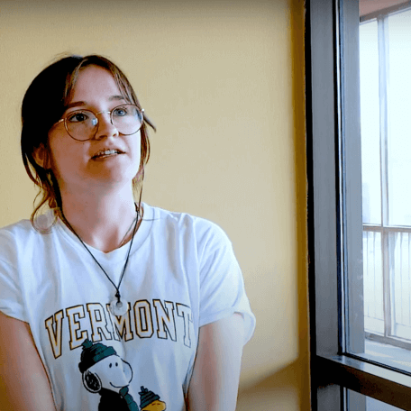 Young Woman in a Snoopy VT T shirt