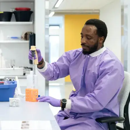 A person working in a laboratory